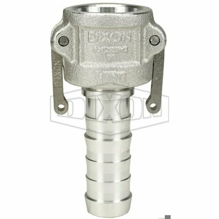 DIXON Type-C Cam and Groove Coupler, 1 in Nominal, Female Coupler x Hose Shank End Style, Aluminum, Domest 100-C-AL